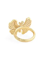 Butterfly 18K Gold-Plated & Cubic Zirconia Ring