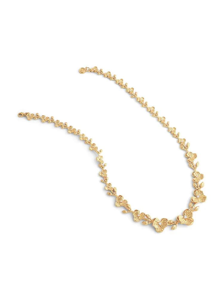 Orchid 18K-Gold-Plated & Cubic Zirconia Necklace