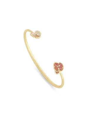 Orchid 18K-Gold-Plated & Cubic Zirconia Bangle