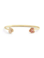 Orchid 18K-Gold-Plated & Cubic Zirconia Bangle