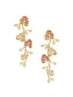 Orchid 18K-Gold-Plated & Cubic Zirconia Drop Earrings