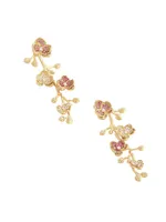 Orchid 18K-Gold-Plated & Cubic Zirconia Drop Earrings