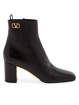 VLogo Leather Booties