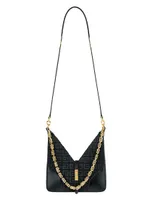 Mini Cut Out Bag In 4G Embroidered Canvas With Chain
