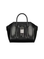 Mini Antigona Lock Top Handle Bag In Box Leather