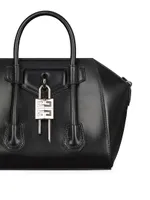 Mini Antigona Lock Top Handle Bag In Box Leather