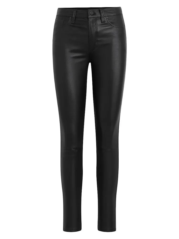 Barbara Leather Super Skinny Ankle Jeans