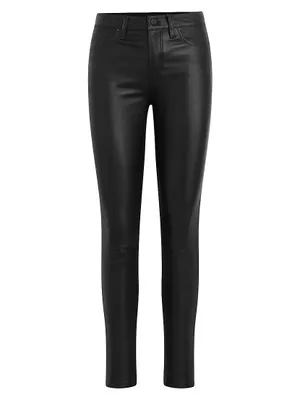 Barbara Leather Super Skinny Ankle Jeans