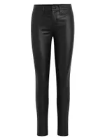 Barbara Leather Super Skinny Ankle Jeans