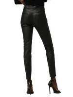 Barbara Leather Super Skinny Ankle Jeans