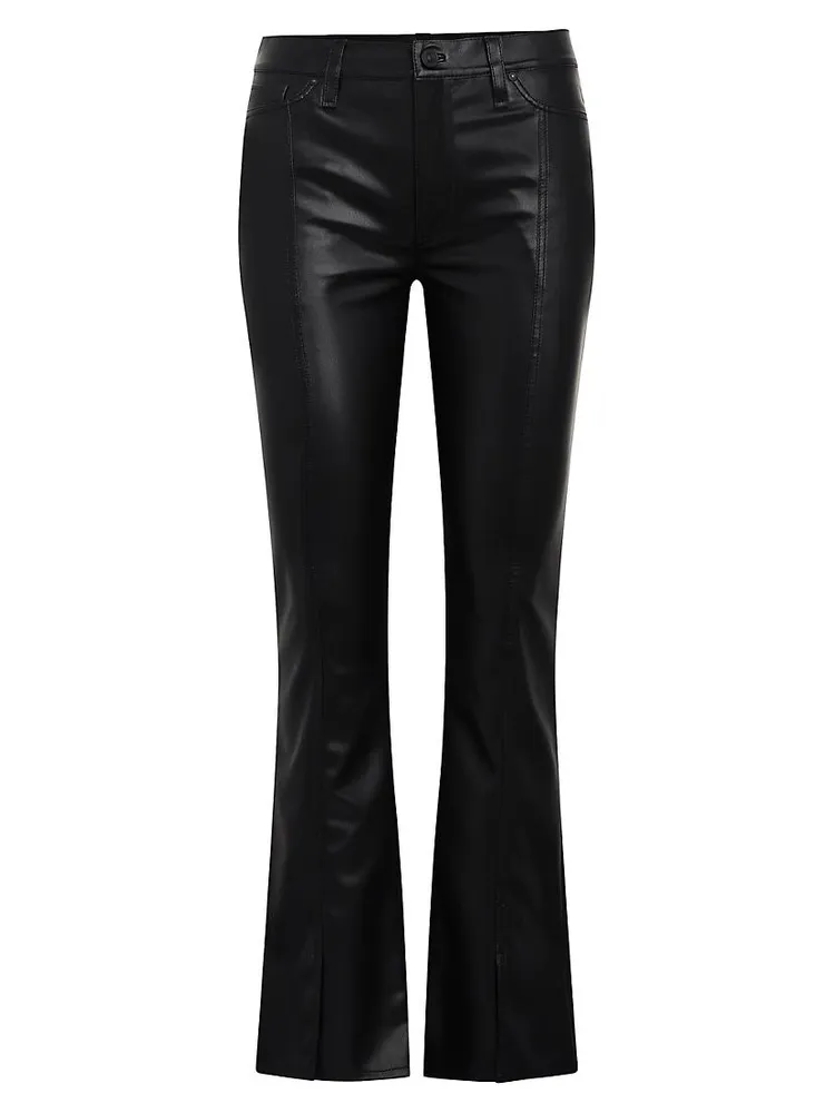 Barbara Vegan Leather Boot-Cut Jeans