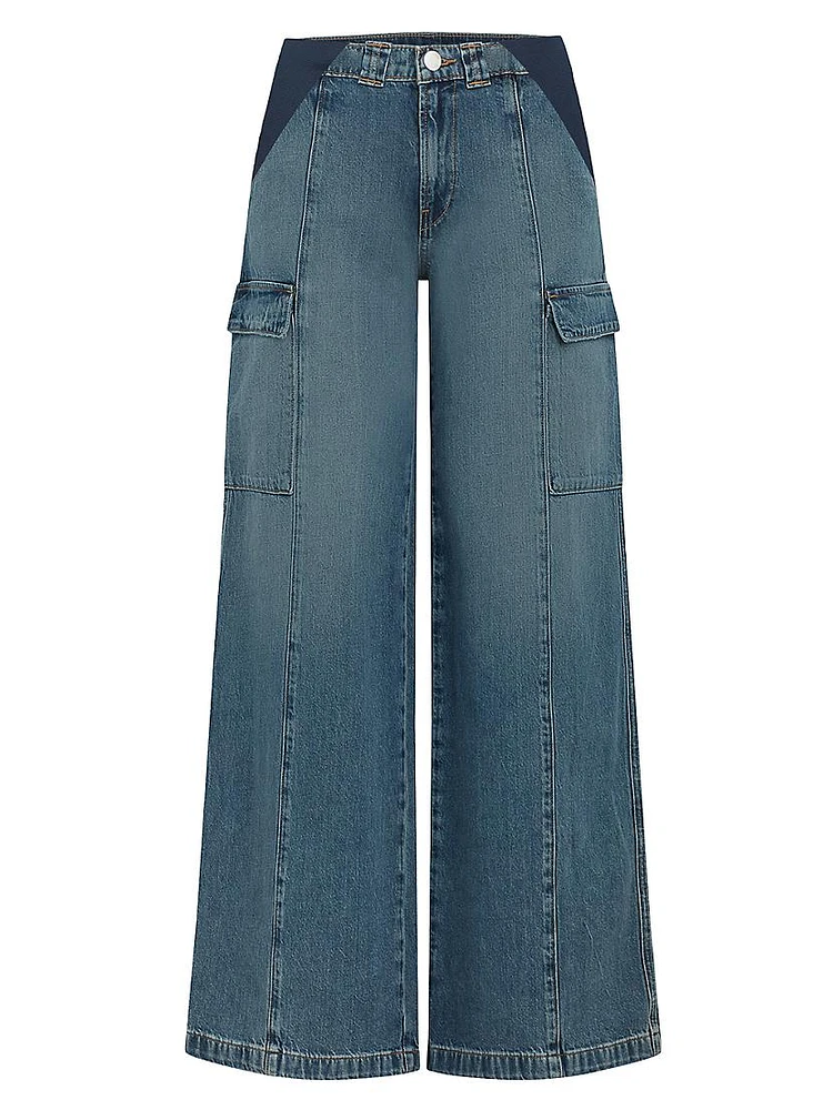 Maternity Wide-Leg Cargo Jeans