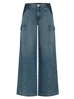 Maternity Wide-Leg Cargo Jeans