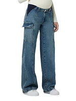 Maternity Wide-Leg Cargo Jeans