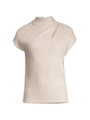 Gathered Knit Turtleneck Top