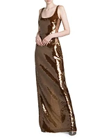 Sequined Scoopneck Gown