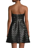 Weaved Pleather Mini Dress