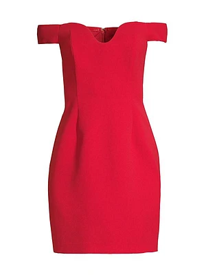 Off-The-Shoulder Stretch Twill Minidress