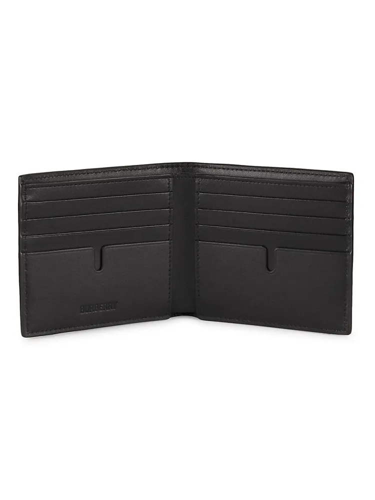 Leather Check Billfold Wallet