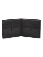 Leather Check Billfold Wallet