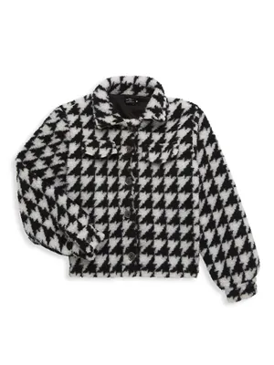 Girl's Houdstooth Shirt Jacket