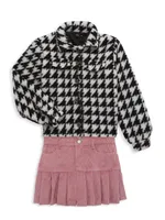 Girl's Houdstooth Shirt Jacket