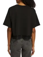 Lace-Hem Cropped T-Shirt