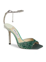 Saeda 100MM Crystal-Embellished Sandals