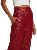 Sequined Wide-Leg Pants