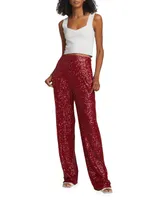 Sequined Wide-Leg Pants