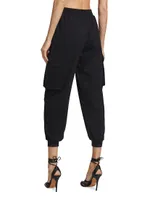 Elasticized Crop Cargo Pants