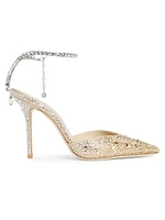 Saeda 100MM Crystal-Embellished Pumps