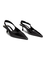 Amel 50MM Leather Slingback Pumps