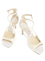 Azia 75MM Pearl-Embellished Satin Sandals