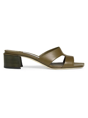 Ellison 45MM Open-Toe Leather Mules