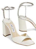 Saeda 85MM Crystal-Embellished Satin Sandals