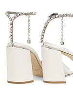 Saeda 85MM Crystal-Embellished Satin Sandals