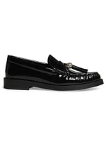 Addie Faux Pearl-Embellished Patent Leather Loafers