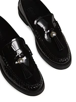 Addie Faux Pearl-Embellished Patent Leather Loafers