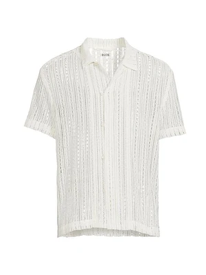 The Crane Estate Meandering Lace Short-Sleeve Shirt