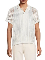 The Crane Estate Meandering Lace Short-Sleeve Shirt