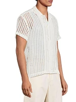 The Crane Estate Meandering Lace Short-Sleeve Shirt