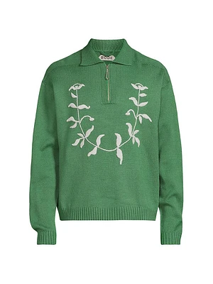 The Crane Estate Floret-Embroidered Wool Sweater