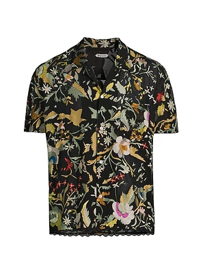 The Crane Estate Heirloom Floral Silk Shirt