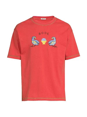 Twin Parakeet Cotton T-Shirt