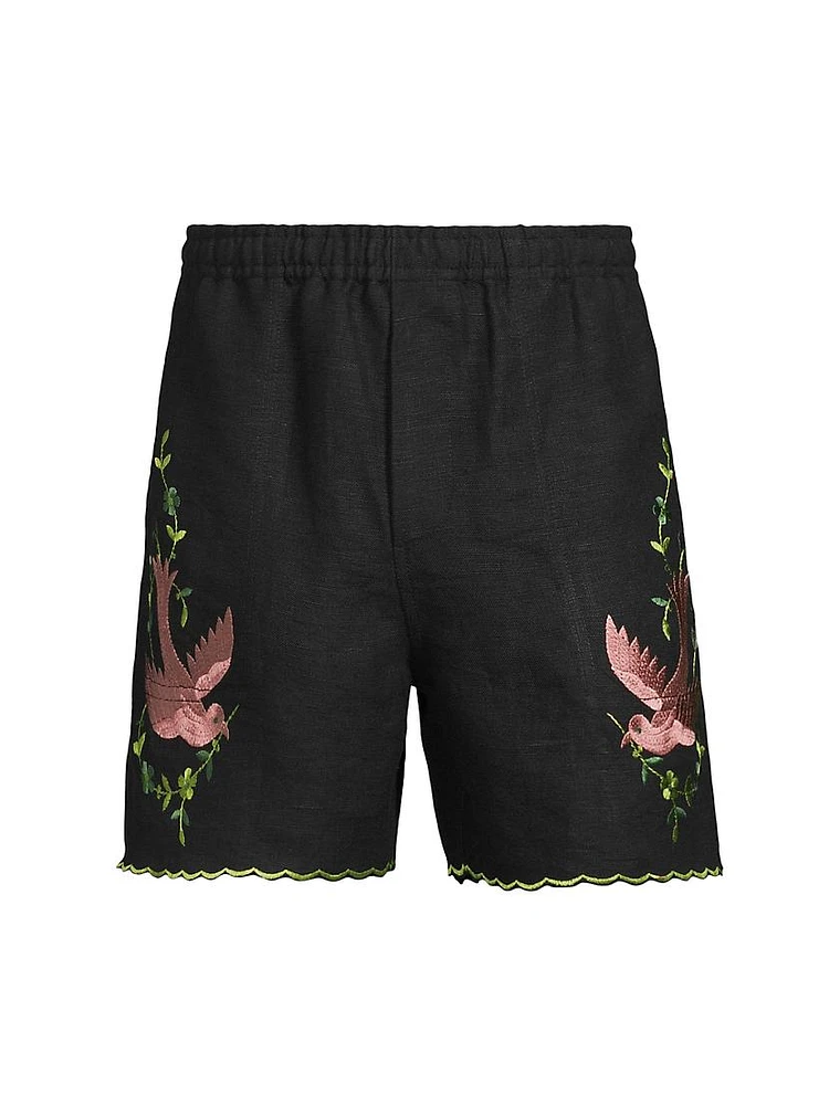 The Crane Estate Rosefinch Linen Shorts