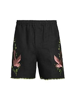 The Crane Estate Rosefinch Linen Shorts