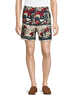 Crane Estate Garden Lattice Floral Linen Shorts