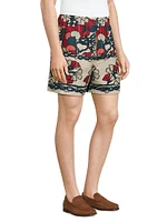 Crane Estate Garden Lattice Floral Linen Shorts