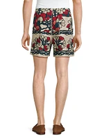 Crane Estate Garden Lattice Floral Linen Shorts